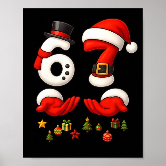 Poster 67 Christmas Meme Funny 6 7 Hands Gen Alpha Slang (Devant)