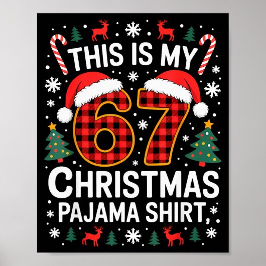 Poster 67 Christmas Pajama Shirt Funny Six Seven Meme Bra (Devant)