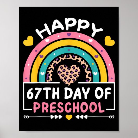 Poster 67 Days Of School Happy 67th Day Of Preschool Teac (Devant)