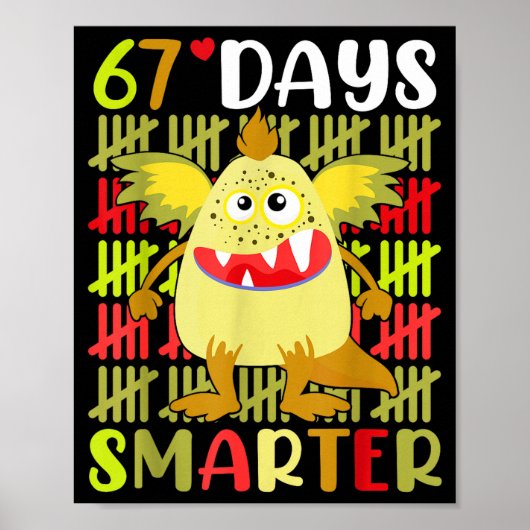 Poster 67 Days Smarter Little Monster 67th Day School Gir (Devant)