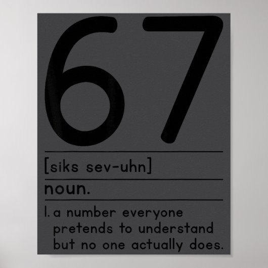 Poster 67 Définition La Signification De 67 Mème Drôle Si (Devant)