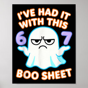 Poster 67 Déguisement Halloween Boo Feuille 6 7 Mème Six