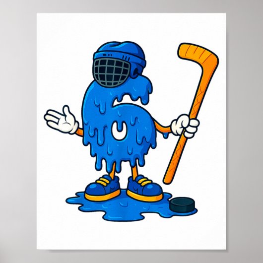 Poster 67 Drip Ice Cream Hockey Player (Devant)