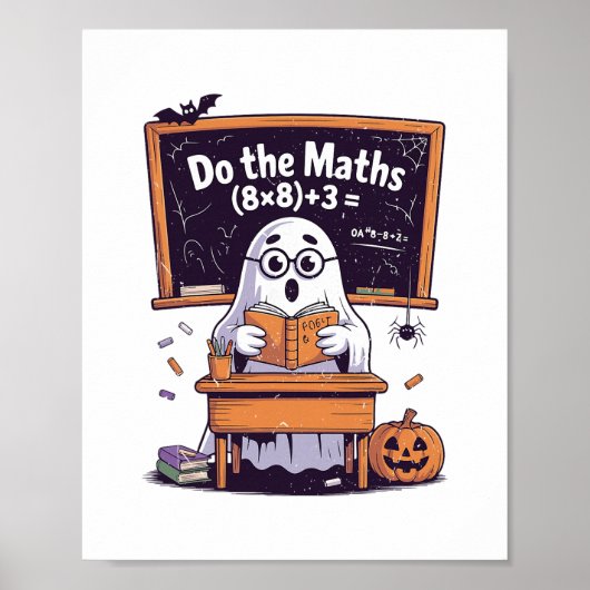 Poster 67 Faire le calcul Fantôme Professeur Halloween Co (Devant)