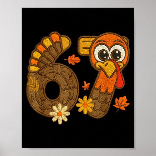 Poster 67 Funny Thanksgiving Turkey 67 Fall Farm Men Wome (Devant)
