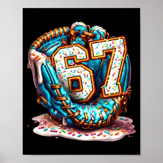 Poster 67 Glace Goutte Drôle Six Sept Baseball (Devant)