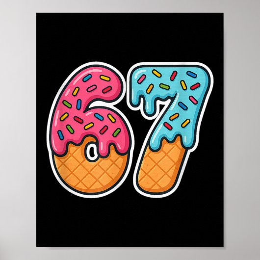 Poster 67 Glace Meme Drip Six Sept Slang Gen Alpha (Devant)