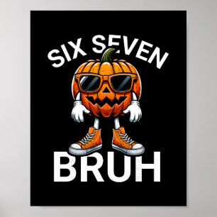 Poster 67 Halloween Drôle Six Sept Mème Brainrot Citrouil