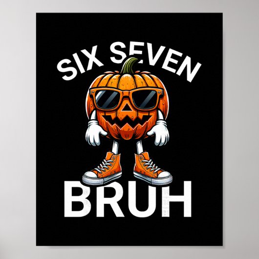 Poster 67 Halloween Drôle Six Sept Mème Brainrot Citrouil (Devant)