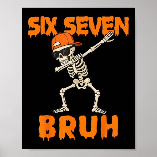 Poster 67 Halloween Funny Six Seven Meme Brainrot Pumpkin (Devant)