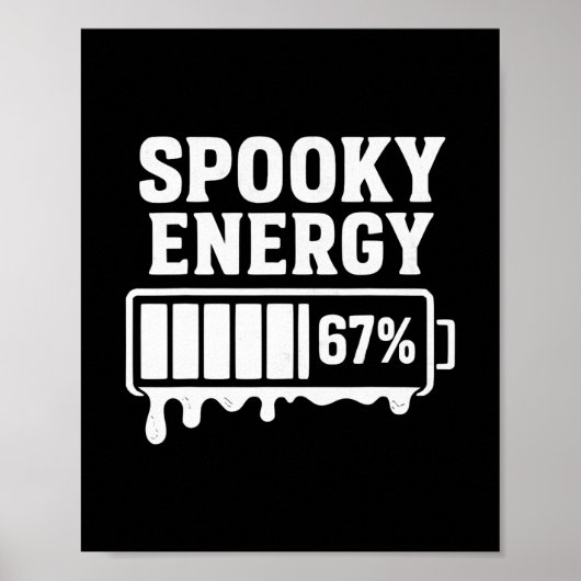 Poster 67 Halloween Spooky Energy Brainrot Meme Six Seven (Devant)