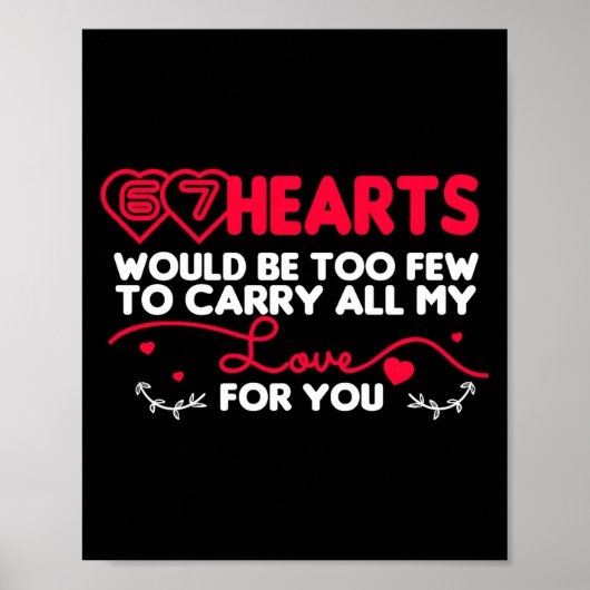 Poster 67 Hearts Valentines Romantic Cute Saying 67 Valen (Devant)