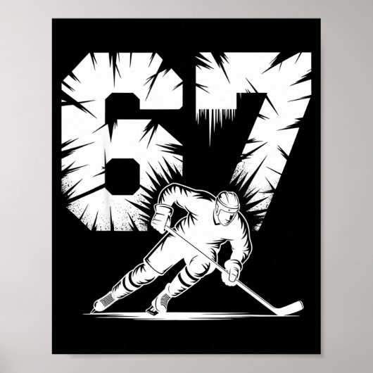 Poster 67 Hockey Cool Six Seven Gen Alpha Slang Winter St (Devant)