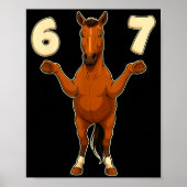 Poster 67 Horse Funny Gen Alpha Slang Kids Teens Number T (Devant)