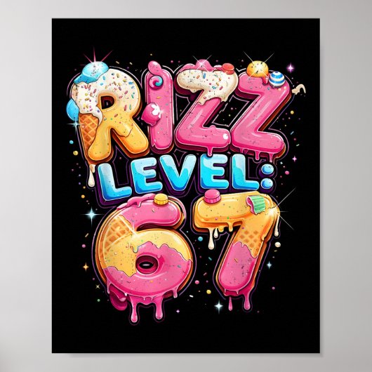 Poster 67 Ice Cream Drip Cool Meme Six Seven Gen Alpha Sl (Devant)