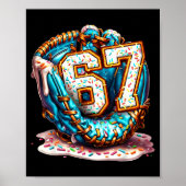 Poster 67 Ice Cream Drip Funny Six Seven Baseball  (Devant)