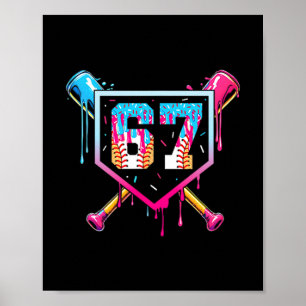 Poster 67 Ice Cream Drip Meme Drôle Six Sept Gen Alpha (