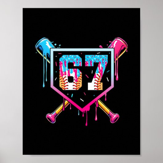 Poster 67 Ice Cream Drip Meme Funny Six Seven Gen Alpha ( (Devant)