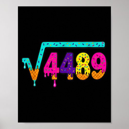 Poster 67 Ice Cream Drip Meme Square Root 4489 Slang Math (Devant)