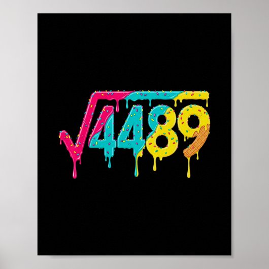 Poster 67 Ice Cream Drip Meme Square Root 4489 Slang Teac (Devant)