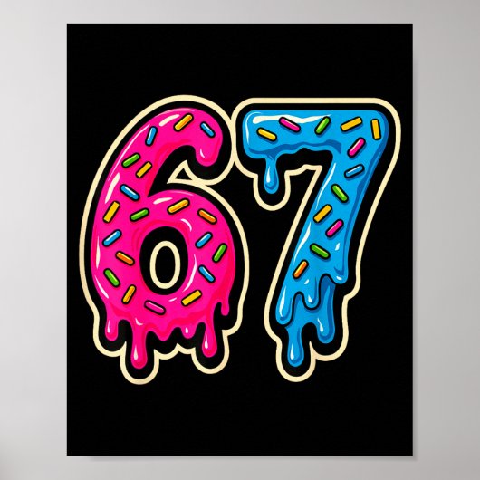 Poster 67 Ice Cream Meme Six Seven (Devant)