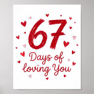 Poster 67 Jours D'amour Pour Toi Couple Drôle Saint-Valen
