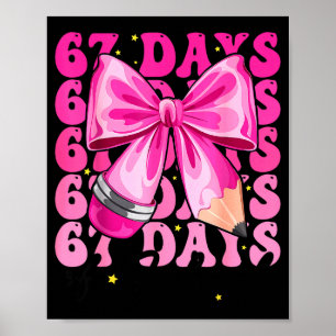 Poster 67 Jours D'école Coquette Bow Six Sept Mème Tasse