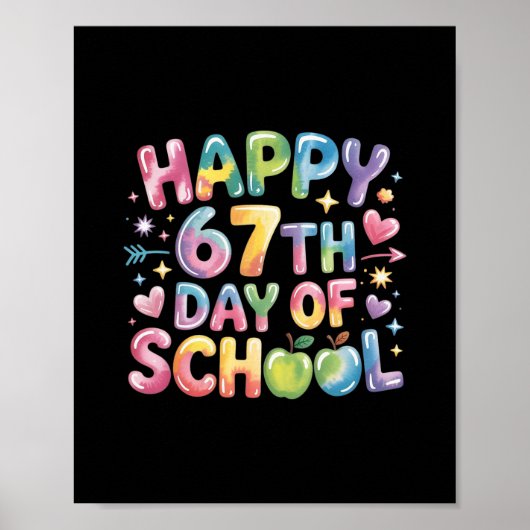 Poster 67 jours d'école drôle 67 mème enseignant  (Devant)