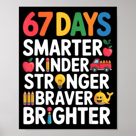 Poster 67 jours plus intelligents plus gentils plus forts (Devant)