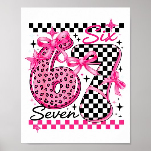 Poster 67 Leopard Checkered Six Seven Meme 6-7 Teachers  (Devant)