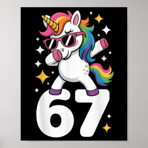 Poster 67 Licorne Dabbing Six Sept Mème Drôle 