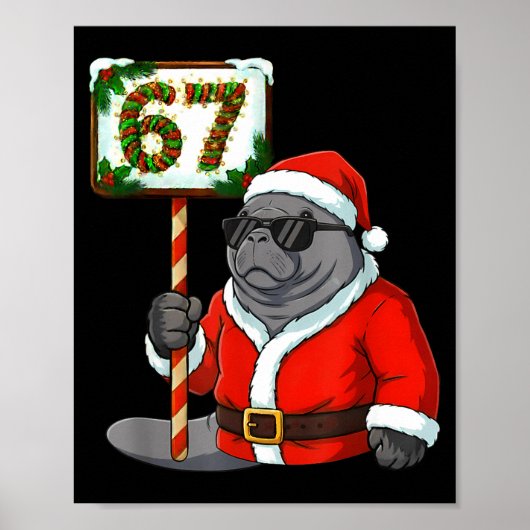 Poster 67 Manatee Noël Six Sept Mème Pourriture Cérébrale (Devant)