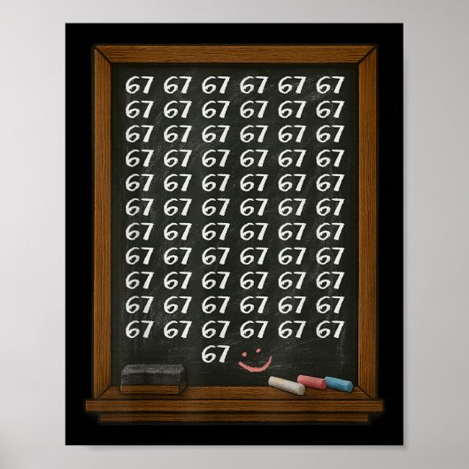 Poster 67 Math Teacher Overload Six Seven Brainrot Meme C (Devant)