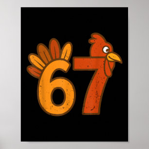 Poster 67 Mathématiques de Thanksgiving Dinde Drôle Brain
