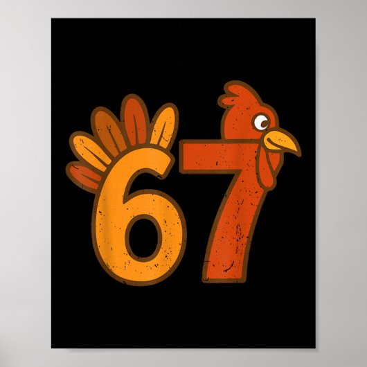 Poster 67 Mathématiques de Thanksgiving Dinde Drôle Brain (Devant)