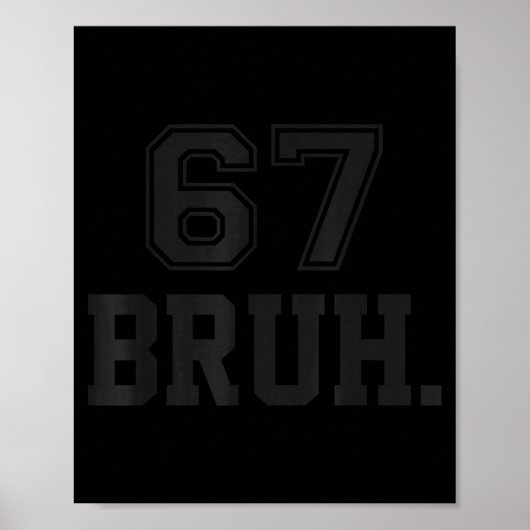 Poster 67 Meme Bruh Funny Six Seven Gen Alpha Slang 6 7  (Devant)