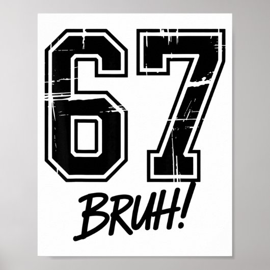 Poster 67 Meme Bruh Six Seven  (Devant)