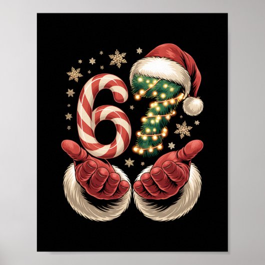Poster 67 Meme Christmas Funny 6 7 Gen Alpha Slang Santa  (Devant)