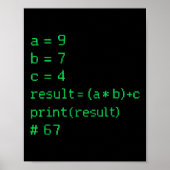 Poster 67 Mème Code Python Résultat Humour Geek Six Sept  (Devant)