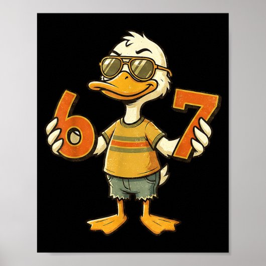 Poster 67 Meme Cute Duck 6 7 Funny Six Seven 6-7 Gen Alph (Devant)
