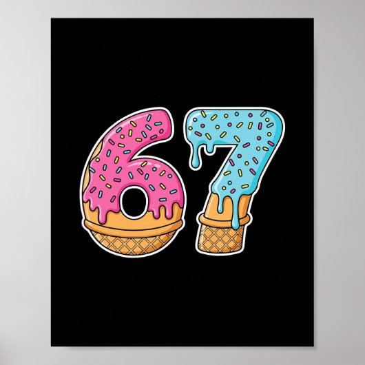Poster 67 Mème de goutte de glace Funny Six Seven Gen Alp (Devant)