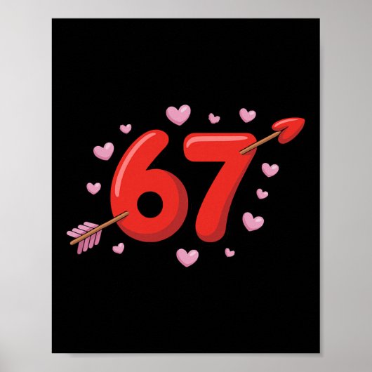Poster 67 Meme de la Saint-Valentin Mignon 67 Cœurs et Fl (Devant)