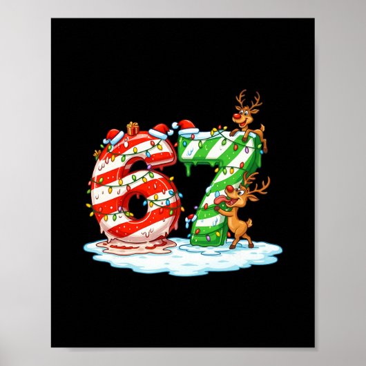 Poster 67 Meme de Noël 6 7 Nombres Six Sept Génération Z (Devant)