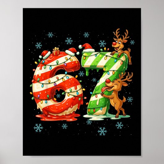 Poster 67 Meme de Noël 6 7 Nombres Six Sept Génération Z (Devant)