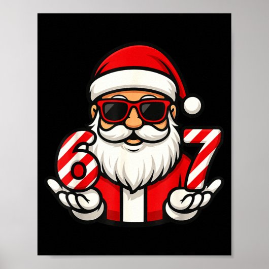 Poster 67 Meme de Noël Six Santa drôle  (Devant)