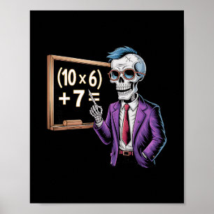 Poster 67 Mème de professeur de mathématiques Brainrot Si