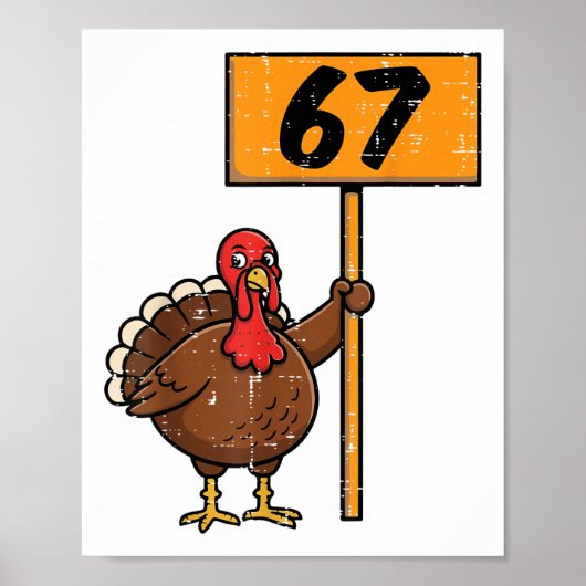 Poster 67 Meme Dinde Drôle Action de Grâce 6 7 Garçons Ad (Devant)
