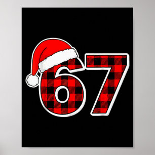 Poster 67 Mème Drôle de Noël Rouge Carreaux Xmas Pyjama S