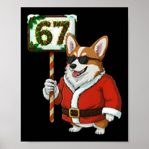 Poster 67 Meme Drôle Six Sept Noël Corgi Chien Amoureux