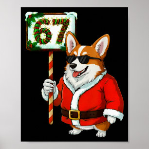 Poster 67 Meme Drôle Six Sept Noël Corgi Chien Amoureux